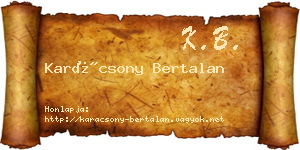 Karácsony Bertalan névjegykártya
